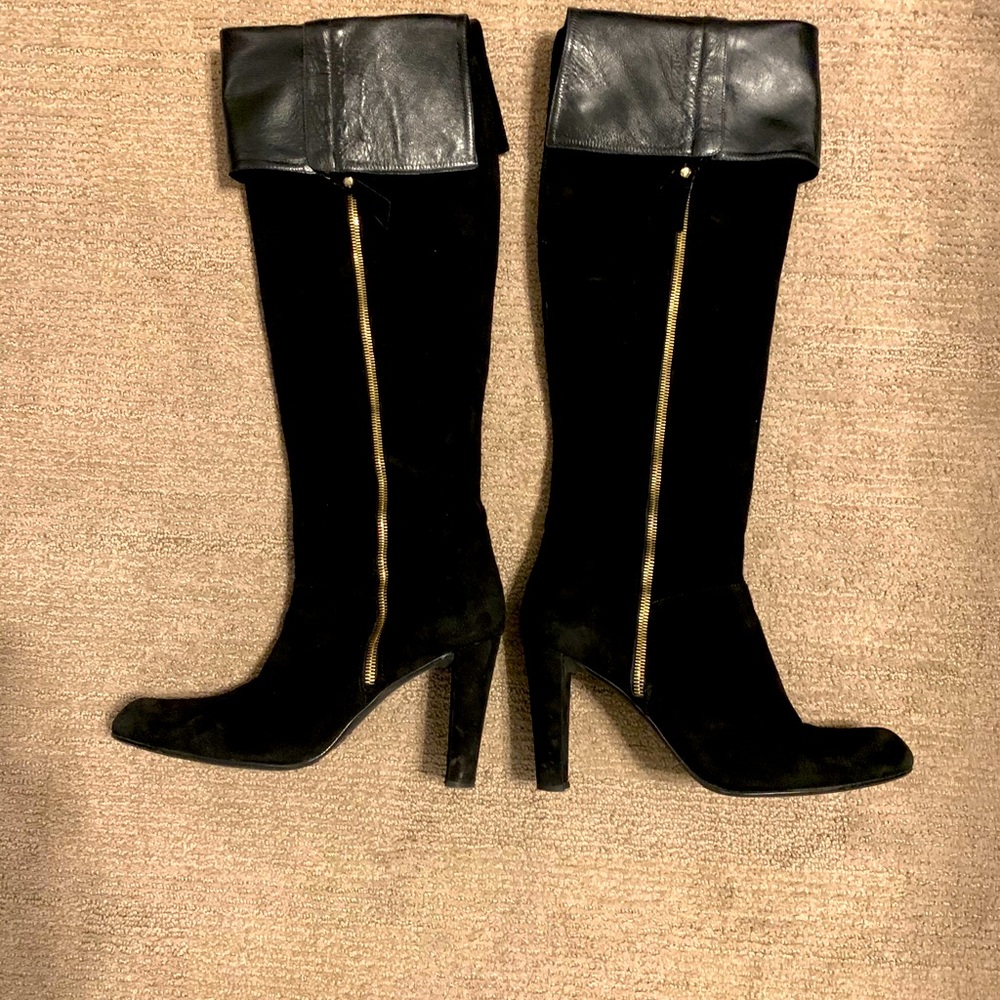 Stuart Weitzman Black suede over the knee boots